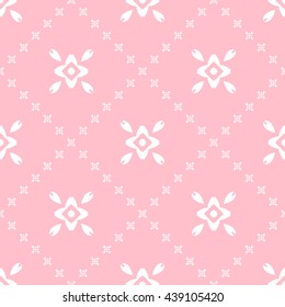 Abstract floral ornament seamless pattern with diagonal floral ornament of pink color for wallpapers and background.