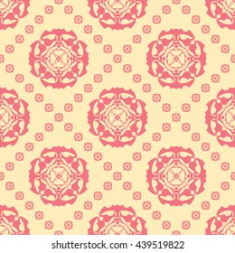 Abstract floral ornament seamless pattern with diagonal floral ornament 