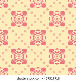 Abstract floral ornament seamless pattern with diagonal floral ornament 