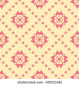 Abstract floral ornament seamless pattern with diagonal floral ornament 