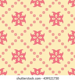 Abstract floral ornament seamless pattern 
