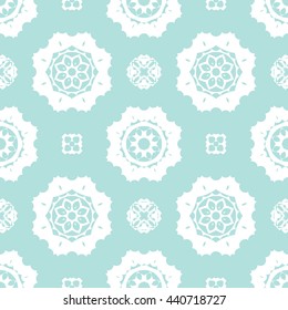 Abstract floral ornament seamless pattern of Powder Blue color for wallpapers and background.
