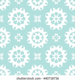 Abstract floral ornament seamless pattern of Powder Blue color for wallpapers and background.