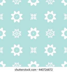 Abstract floral ornament seamless pattern of Powder Blue color for wallpapers and background.