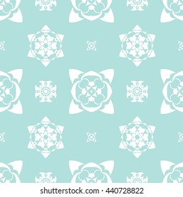 Abstract floral ornament seamless pattern of Powder Blue color for wallpapers and background.