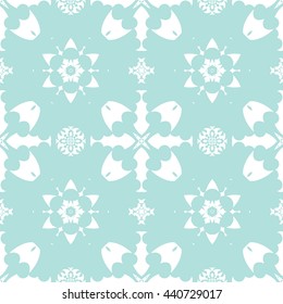 Abstract floral ornament seamless pattern of Powder Blue color for wallpapers and background.
