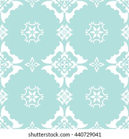 Abstract floral ornament seamless pattern of Powder Blue color for wallpapers and background.