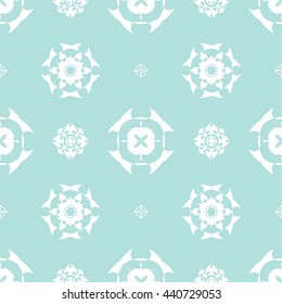 Abstract floral ornament seamless pattern of Powder Blue color for wallpapers and background.