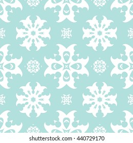 Abstract floral ornament seamless pattern of Powder Blue color for wallpapers and background.