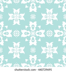 Abstract floral ornament seamless pattern of Powder Blue color for wallpapers and background.