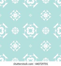 Abstract floral ornament seamless pattern of Powder Blue color for wallpapers and background.