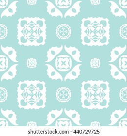 Abstract floral ornament seamless pattern of Powder Blue color for wallpapers and background.