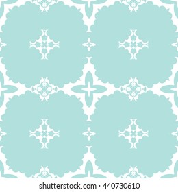 Abstract floral ornament seamless pattern of Powder Blue color for wallpapers and background.