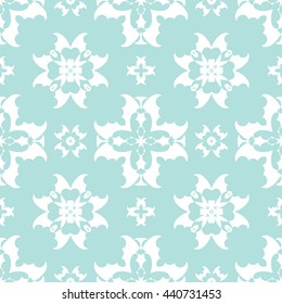 Abstract floral ornament seamless pattern of Powder Blue color for wallpapers and background.