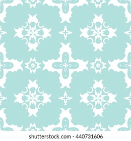 Abstract floral ornament seamless pattern of Powder Blue color for wallpapers and background.