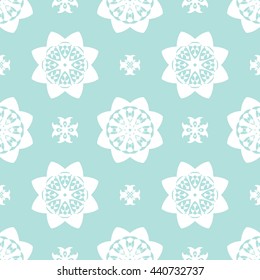Abstract floral ornament seamless pattern of Powder Blue color for wallpapers and background.