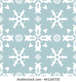 Abstract floral ornament seamless pattern of Light Blue color for wallpapers and background.