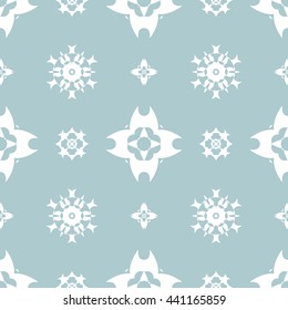 Abstract floral ornament seamless pattern of Light Blue color for wallpapers and background.