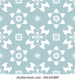 Abstract floral ornament seamless pattern of Light Blue color for wallpapers and background.
