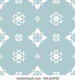 Abstract floral ornament seamless pattern of Light Blue color for wallpapers and background.