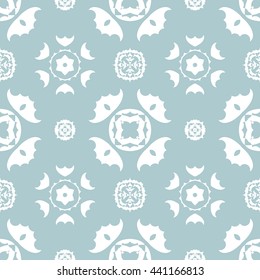 Abstract floral ornament seamless pattern of Light Blue color for wallpapers and background.
