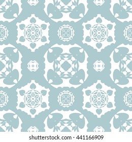Abstract floral ornament seamless pattern of Light Blue color for wallpapers and background.
