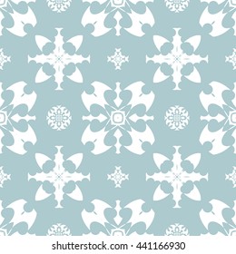 Abstract floral ornament seamless pattern of Light Blue color for wallpapers and background.
