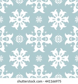 Abstract floral ornament seamless pattern of Light Blue color for wallpapers and background.

