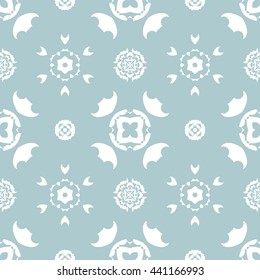 Abstract floral ornament seamless pattern of Light Blue color for wallpapers and background.
