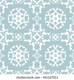 Abstract floral ornament seamless pattern of Light Blue color for wallpapers and background.
