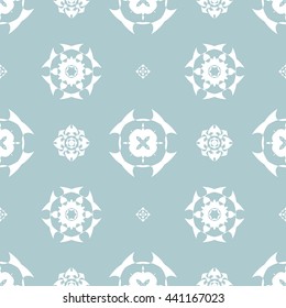 Abstract floral ornament seamless pattern of Light Blue color for wallpapers and background.
