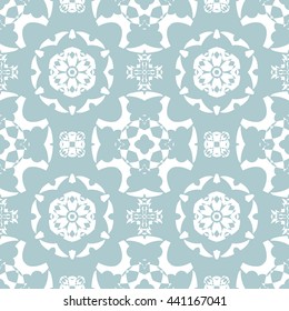 Abstract floral ornament seamless pattern of Light Blue color for wallpapers and background.
