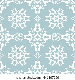 Abstract floral ornament seamless pattern of Light Blue color for wallpapers and background.
