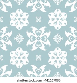 Abstract floral ornament seamless pattern of Light Blue color for wallpapers and background.
