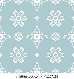 Abstract floral ornament seamless pattern of Light Blue color for wallpapers and background.
