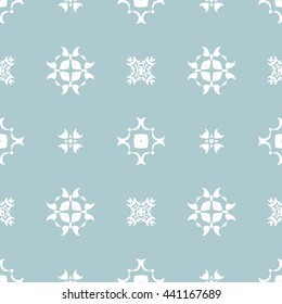 Abstract floral ornament seamless pattern of Light Blue color for wallpapers and background.