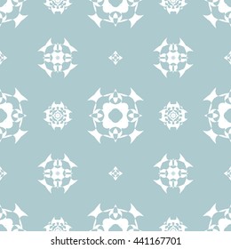 Abstract floral ornament seamless pattern of Light Blue color for wallpapers and background.