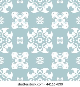 Abstract floral ornament seamless pattern of Light Blue color for wallpapers and background.