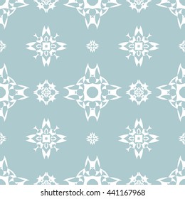 Abstract floral ornament seamless pattern of Light Blue color for wallpapers and background.