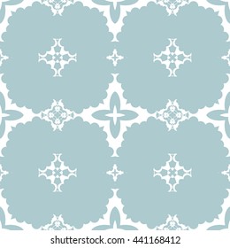 Abstract floral ornament seamless pattern of Light Blue color for wallpapers and background.