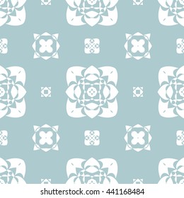 Abstract floral ornament seamless pattern of Light Blue color for wallpapers and background.