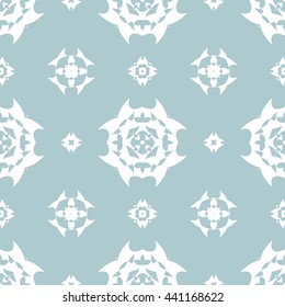 Abstract floral ornament seamless pattern of Light Blue color for wallpapers and background.