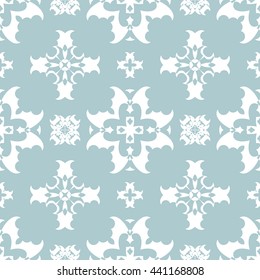 Abstract floral ornament seamless pattern of Light Blue color for wallpapers and background.