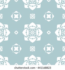 Abstract floral ornament seamless pattern of Light Blue color for wallpapers and background.
