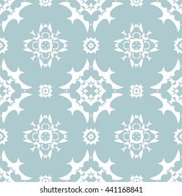 Abstract floral ornament seamless pattern of Light Blue color for wallpapers and background.