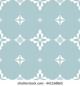 Abstract floral ornament seamless pattern of Light Blue color for wallpapers and background.