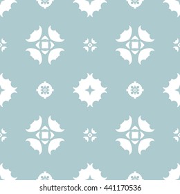 Abstract floral ornament seamless pattern of Light Blue color for wallpapers and background.