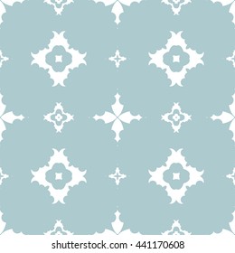 Abstract floral ornament seamless pattern of Light Blue color for wallpapers and background.