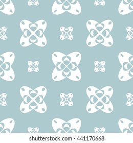 Abstract floral ornament seamless pattern of Light Blue color for wallpapers and background.