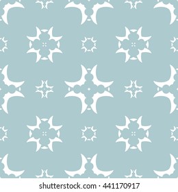 Abstract floral ornament seamless pattern of Light Blue color for wallpapers and background.